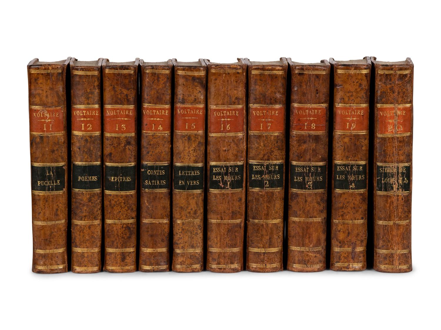 VOLTAIRE, Francois Marie Arouet de (1694-1778). Oeuvres . [Kehl]: De l'imprimerie de la Société littéraire-typographique, 1784-1789.
