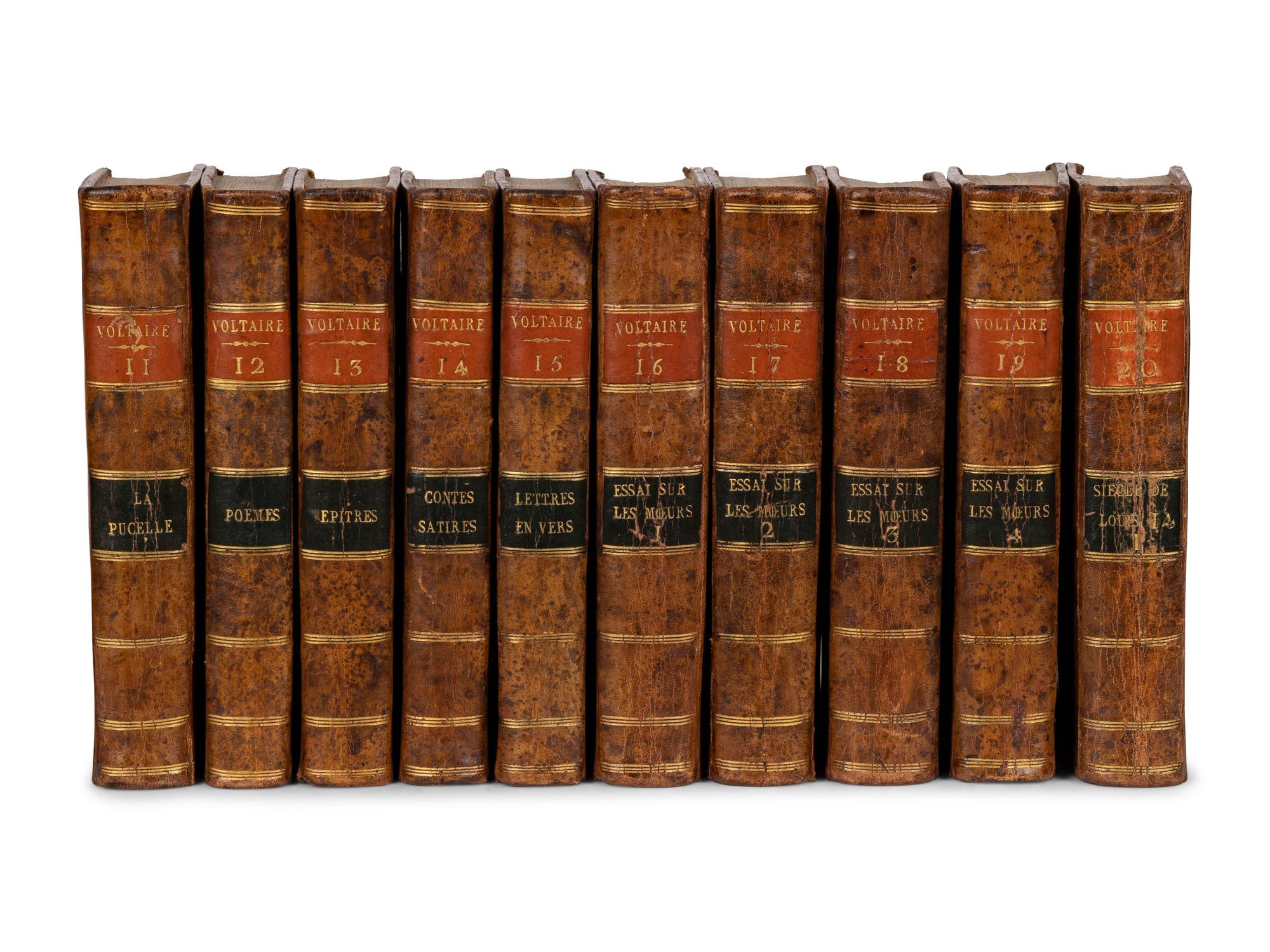 VOLTAIRE, Francois Marie Arouet de (1694-1778). Oeuvres . [Kehl]: De l'imprimerie de la Société littéraire-typographique, 1784-1789.