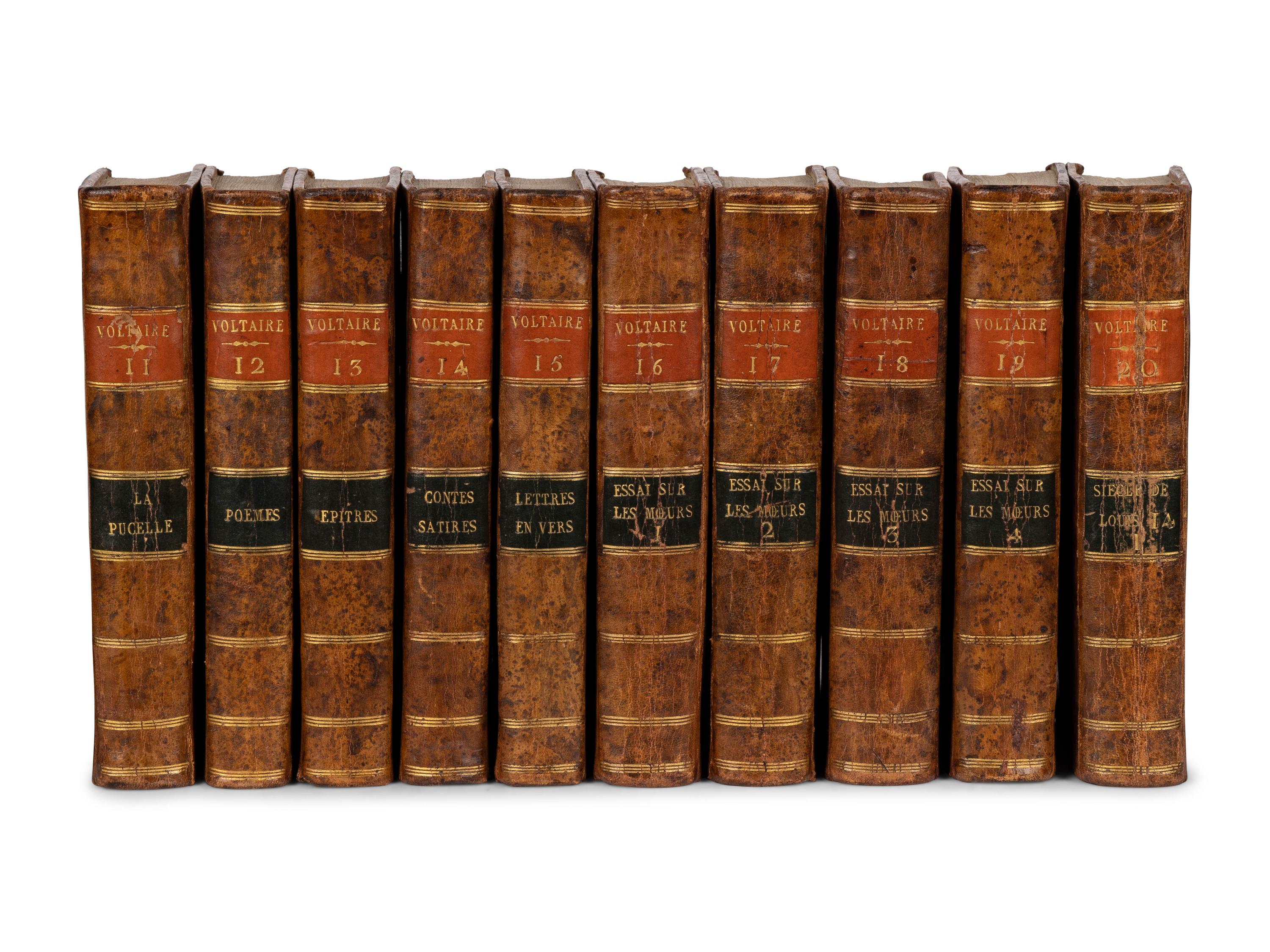 VOLTAIRE, Francois Marie Arouet de (1694-1778). Oeuvres . [Kehl]: De l'imprimerie de la Société littéraire-typographique, 1784-1789.