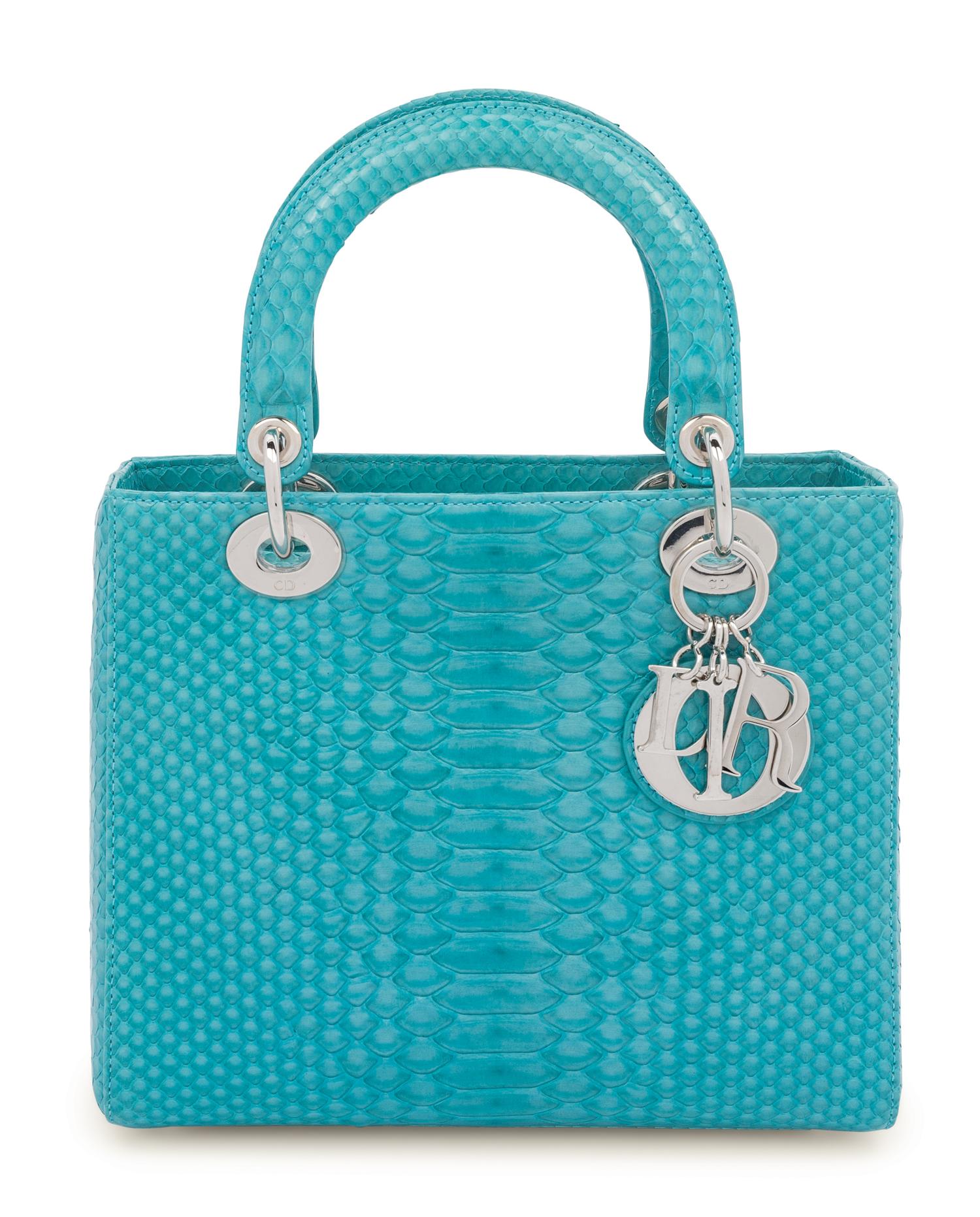 Christian Dior Light Blue Python Small Lady Dior Bag, 2011