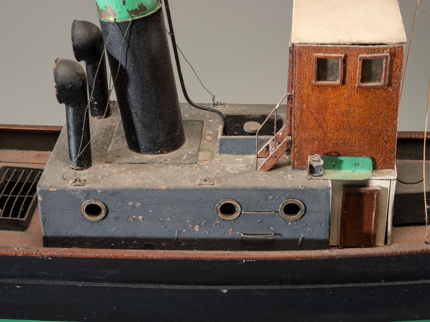 A Painted Wood Model of the Steamboat Margot