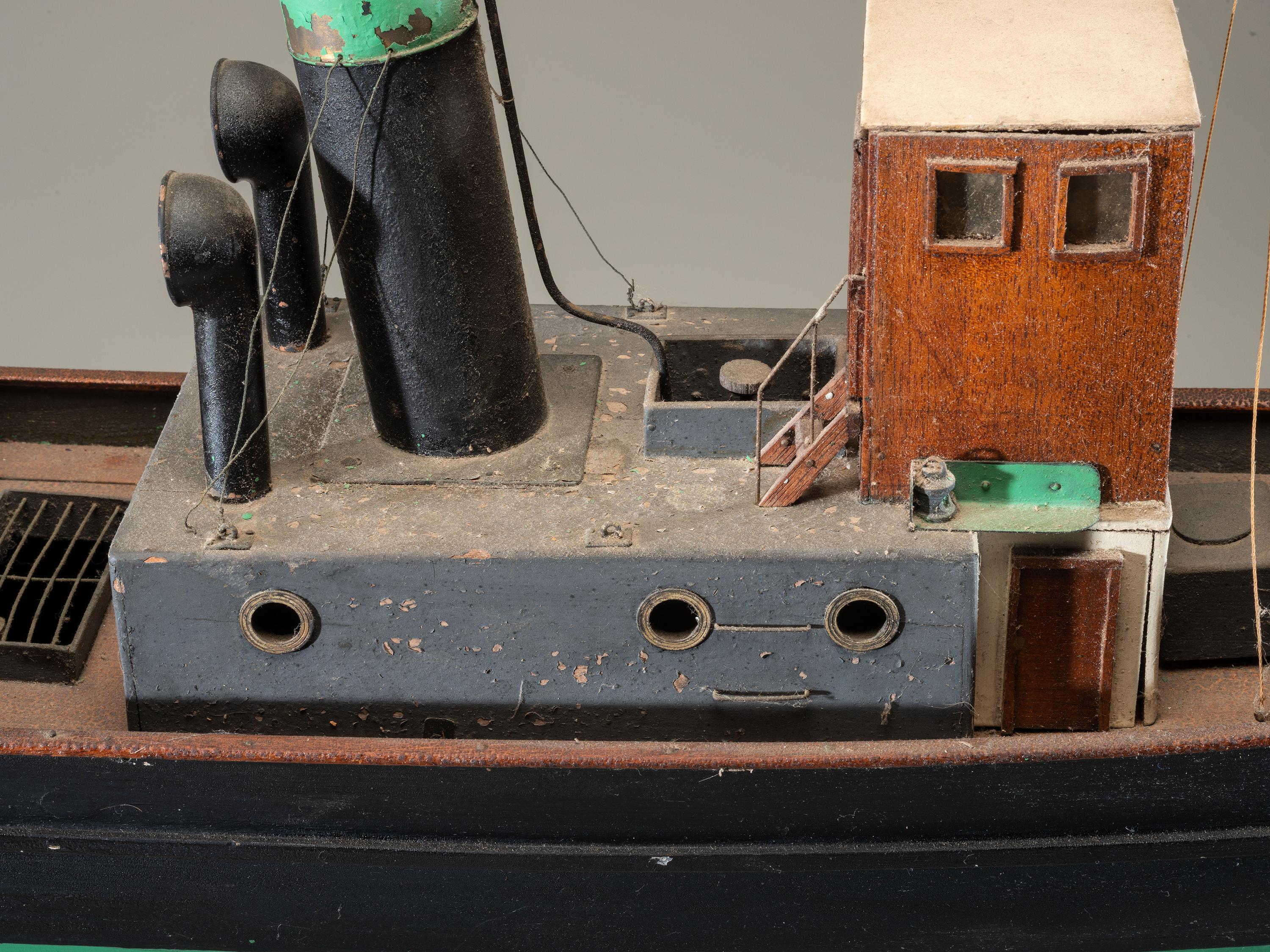 A Painted Wood Model of the Steamboat Margot