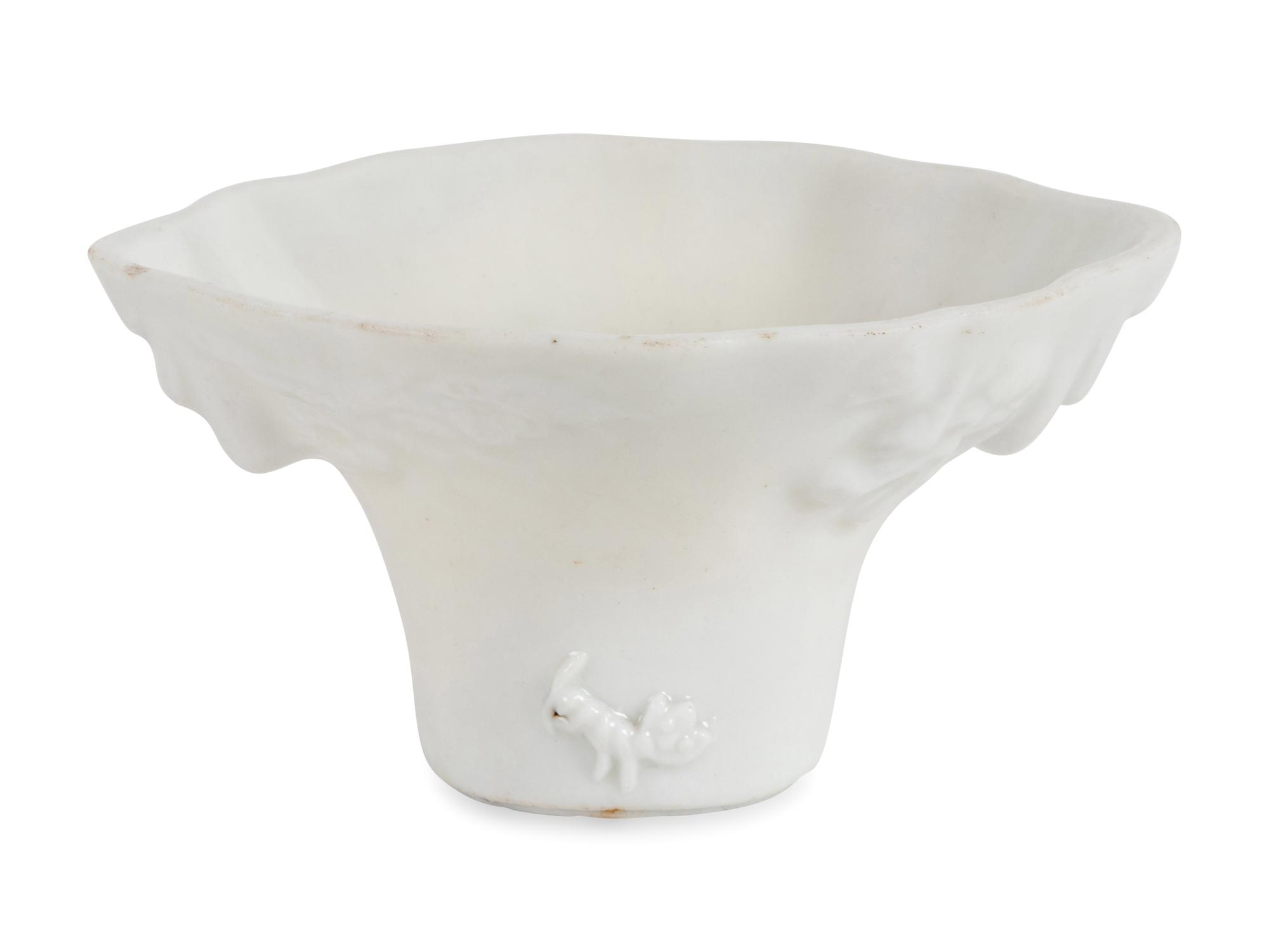 Seven Chinese Blanc-de-Chine Porcelain Libation Cups, 18th-Early 20th Century 清中期-民國 德化白瓷梅花杯及鹿鶴同春杯七支