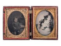[EARLY PHOTOGRAPHY]. A group of 3 quarter plate images of African American women with white children, comprising: