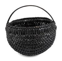 A Woven Buttocks Basket in Black Paint