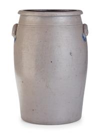 A Hamilton and Jones 10-Gallon Cobalt-Decorated Stoneware Crock