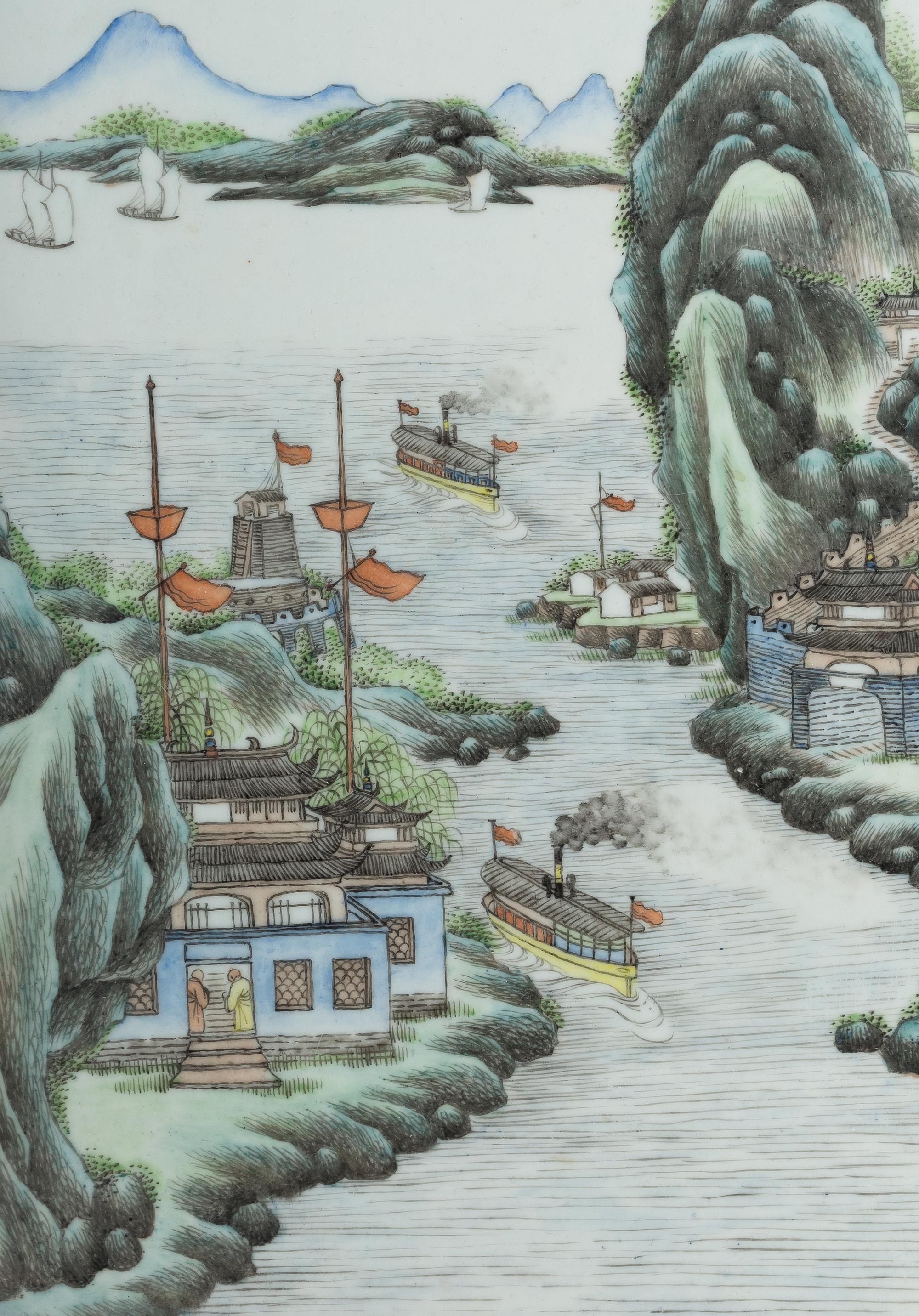A Chinese Famille Rose Porcelain Plaque