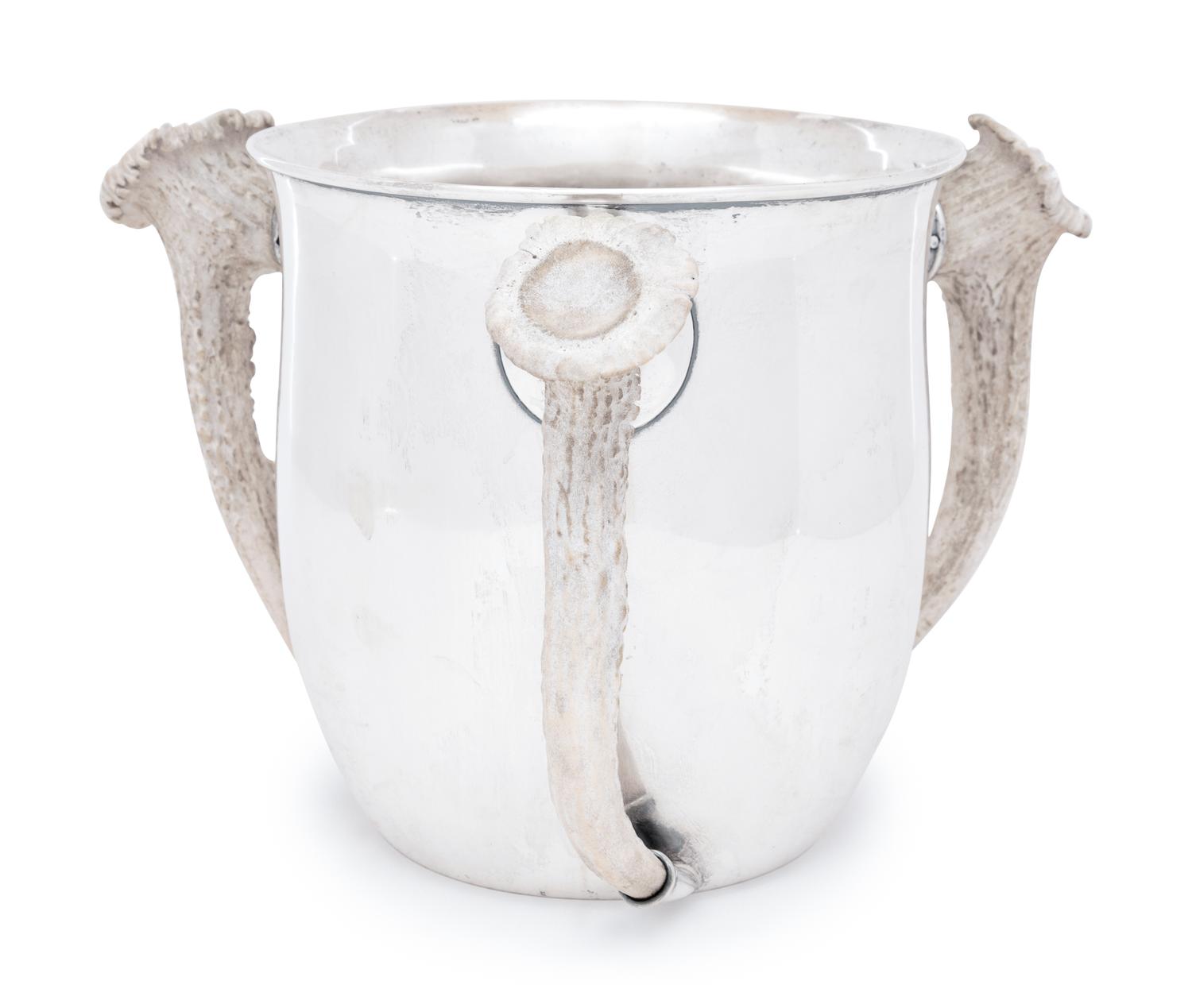 An American Silver Horn-Mounted Tyg