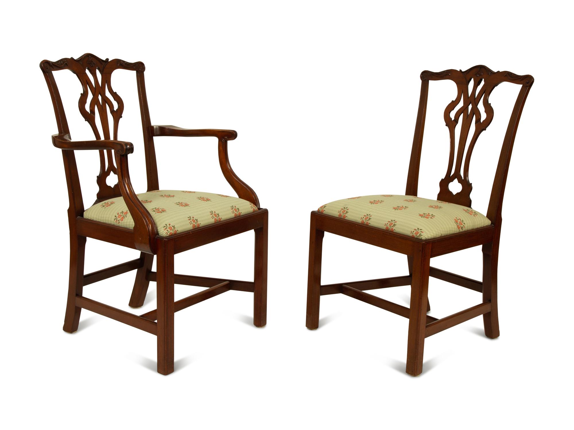 A Set of Twelve George III Style Mahogany Dining Chairs — 19TH CENTURY
