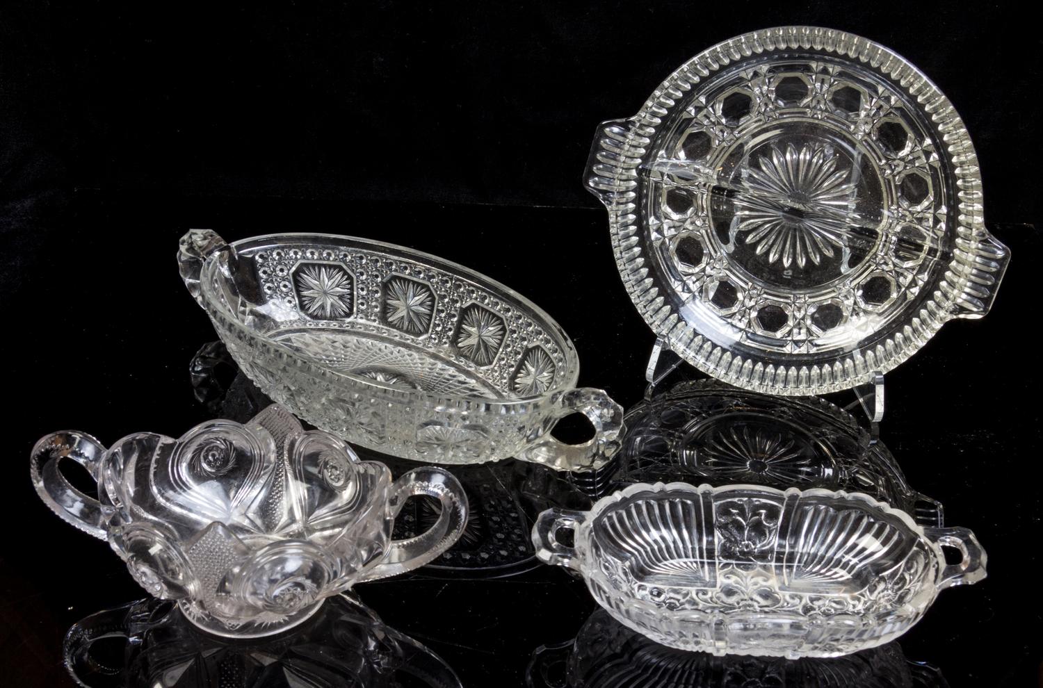 A Collection of American Glass Articles Height of tallest 8 1/4 inches.