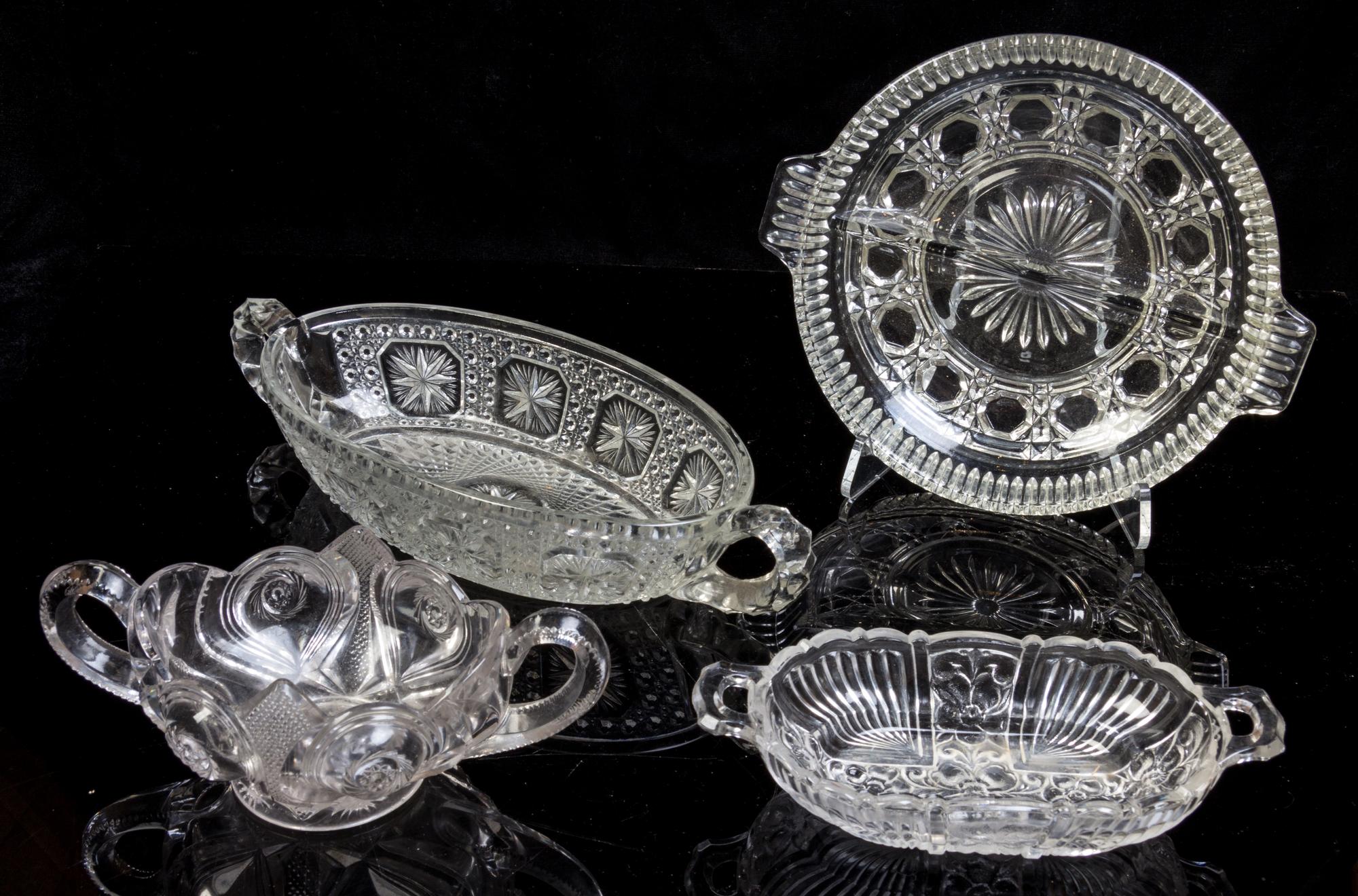 A Collection of American Glass Articles Height of tallest 8 1/4 inches.