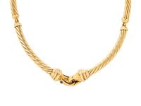 DAVID YURMAN, YELLOW GOLD AND SAPPHIRE TORQUE NECKLACE