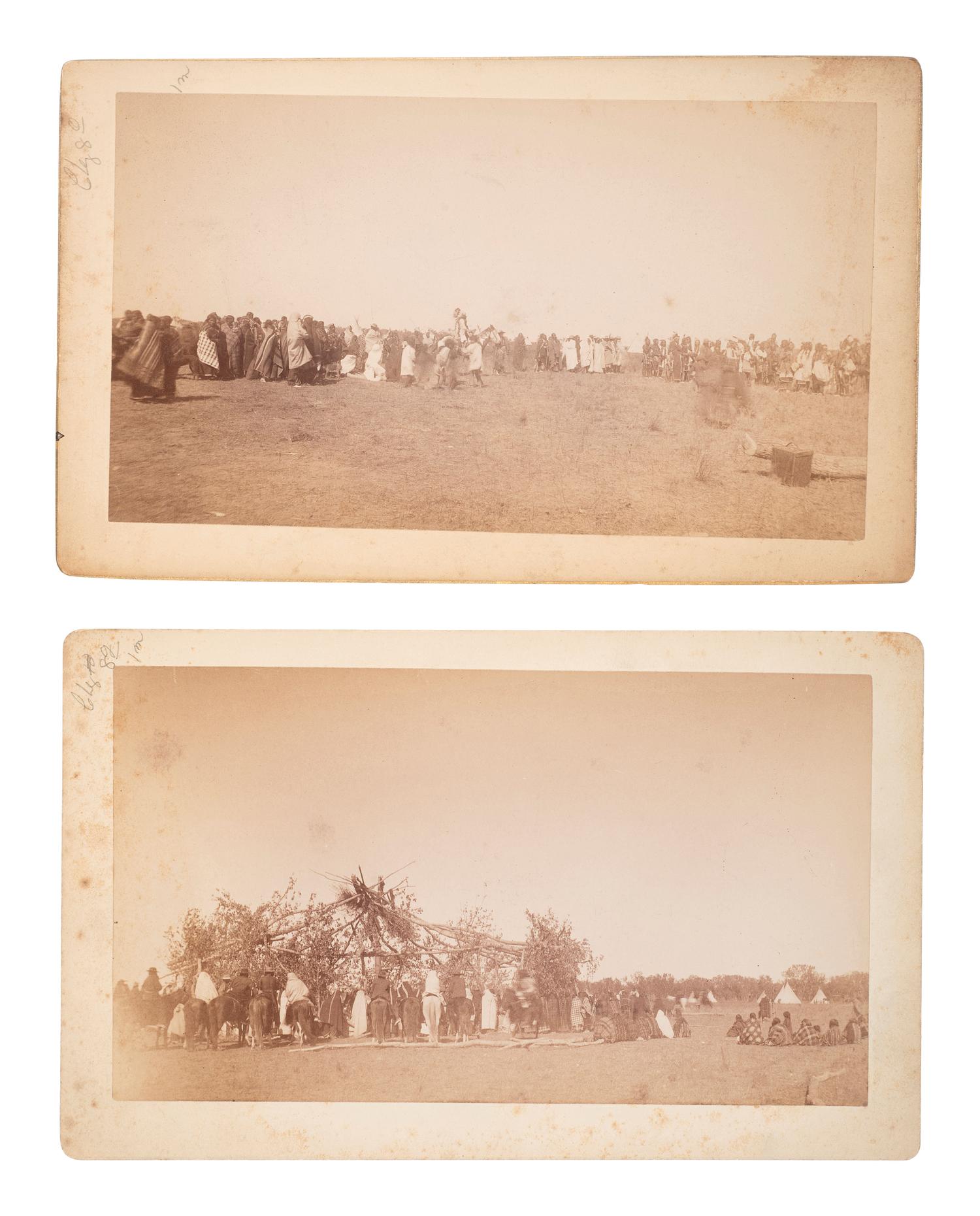 [NATIVE AMERICANS]. MOONEY, James (1861-1921), photographer. A collection of 10 photographs from Mooney’s pioneering investigations of the Ghost Dance and other Native American Circle Dances. Ca 1892-1893.