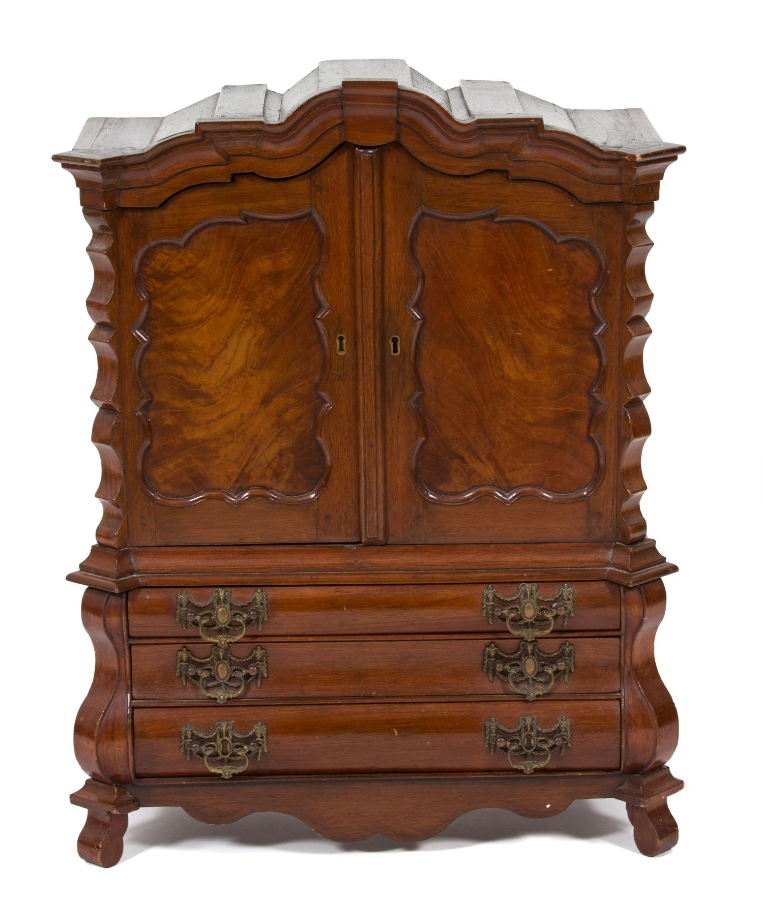A Diminutive Dutch Bombe Bureau/Cabinet — 19TH CENTURY