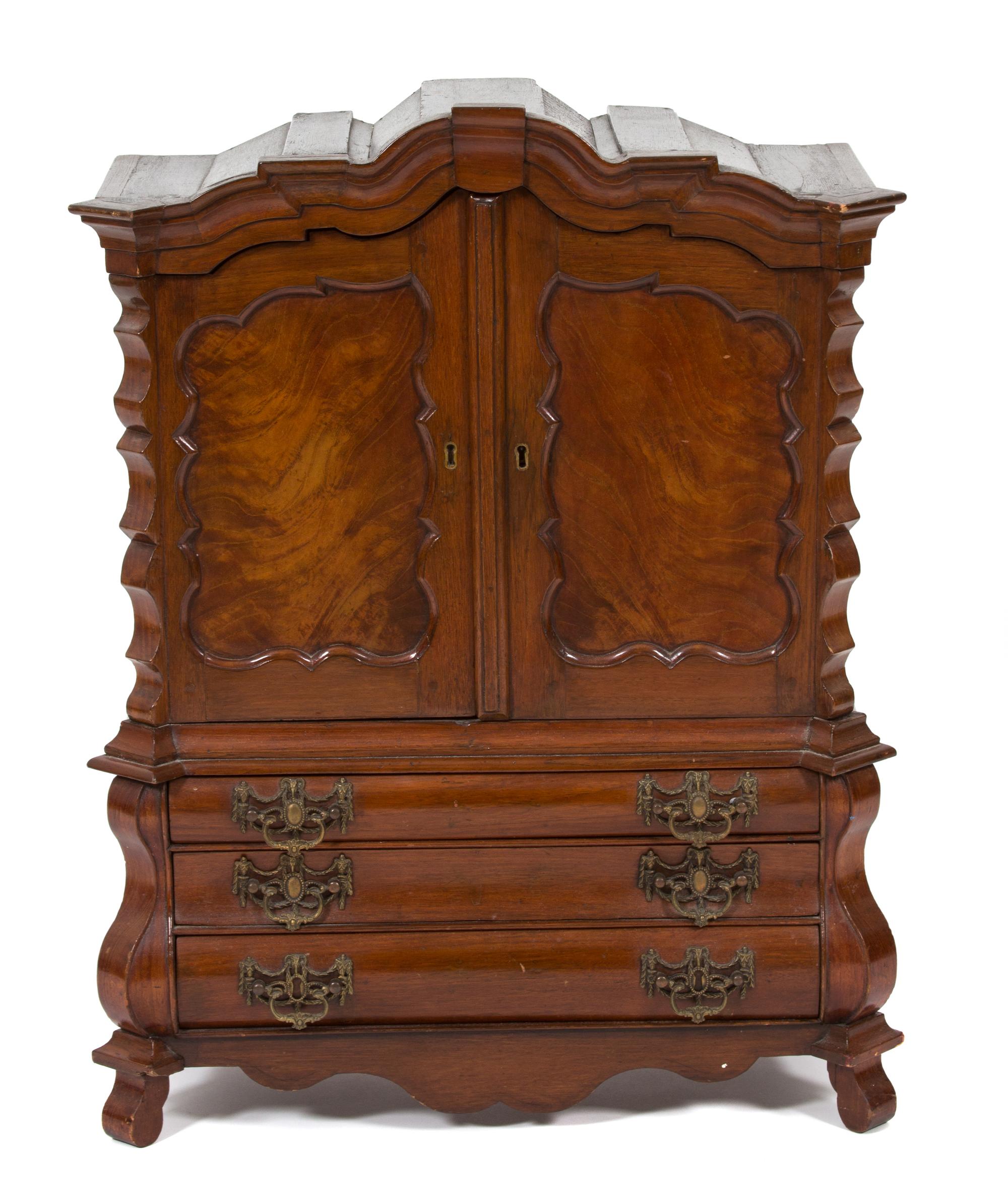 A Diminutive Dutch Bombe Bureau/Cabinet — 19TH CENTURY