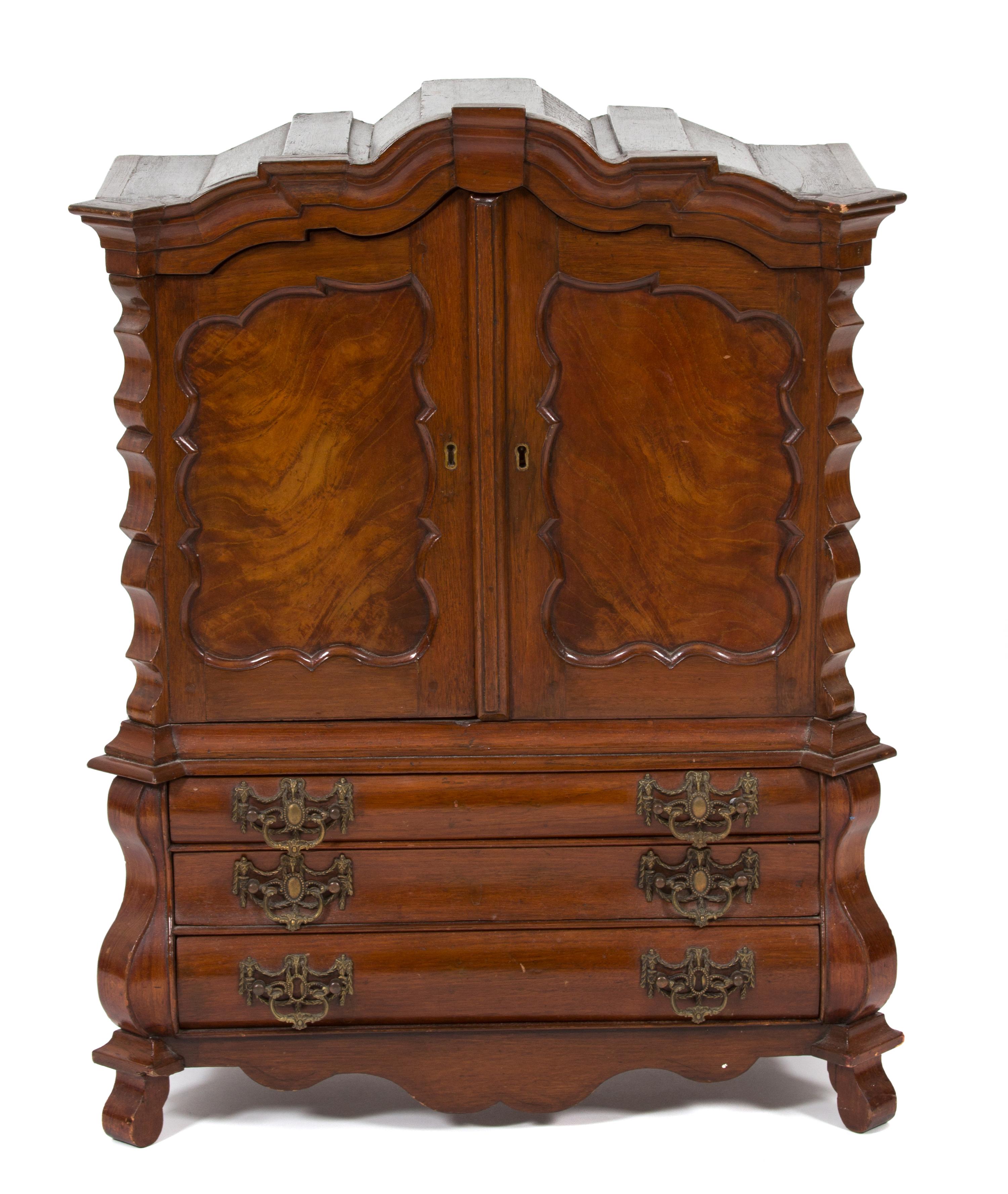 A Diminutive Dutch Bombe Bureau/Cabinet — 19TH CENTURY