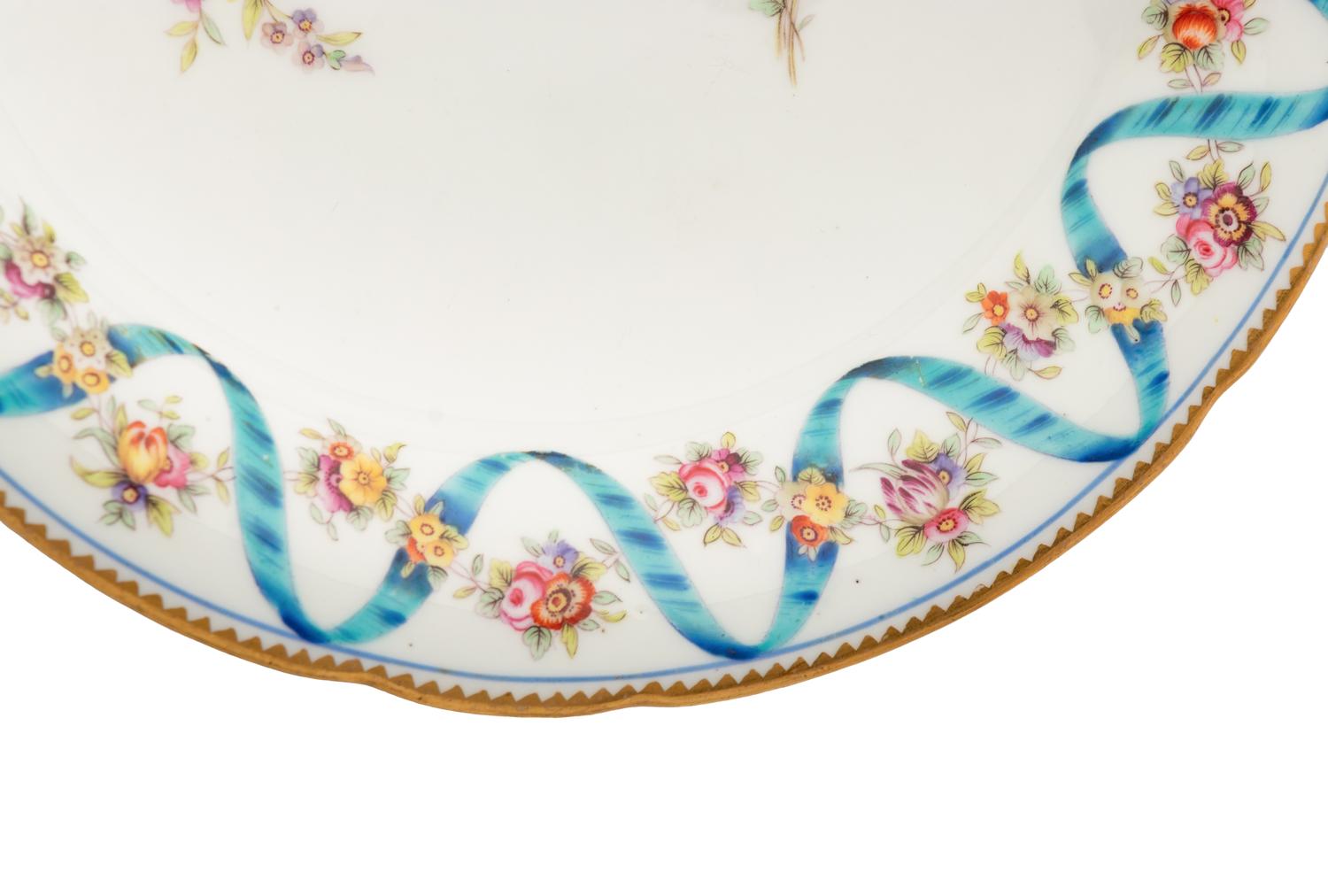 Five Sèvres Style Porcelain Rubans Bleu Céleste Articles