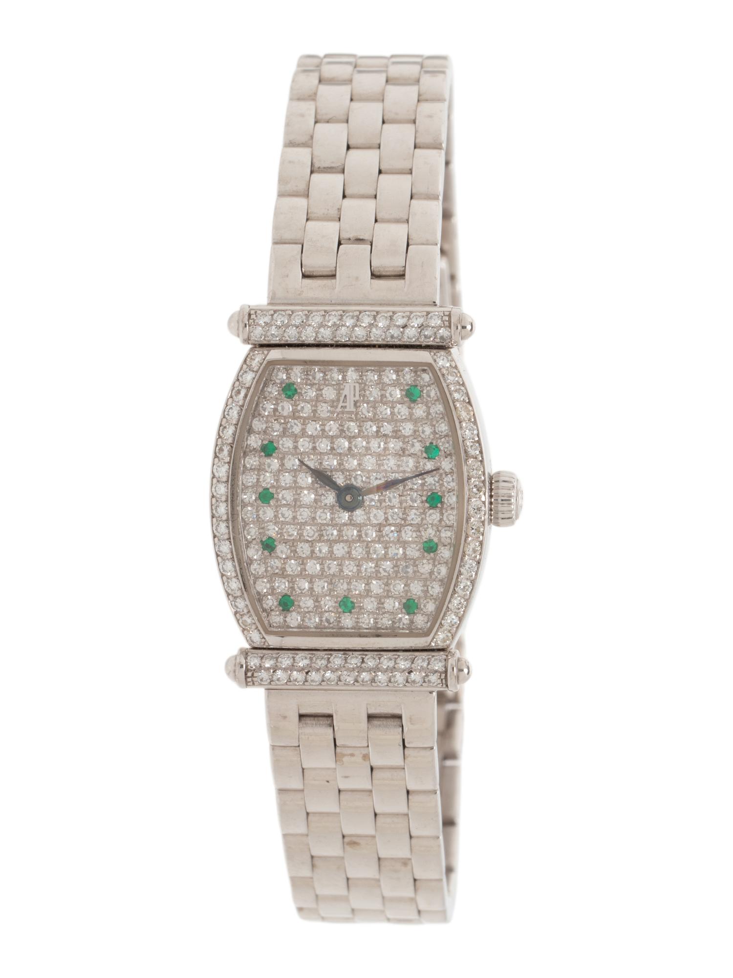 AUDEMARS PIGUET, 18K WHITE GOLD AND DIAMOND 'CARNEGIE' MECHANICAL WATCH