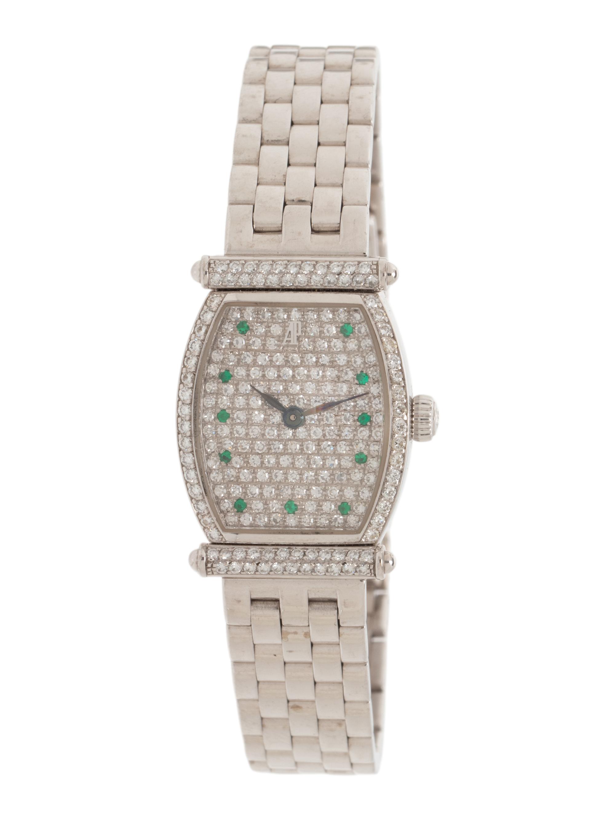 AUDEMARS PIGUET, 18K WHITE GOLD AND DIAMOND 'CARNEGIE' MECHANICAL WATCH