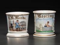 Two Tradesman's Porcelain Occupational Shaving Mugs