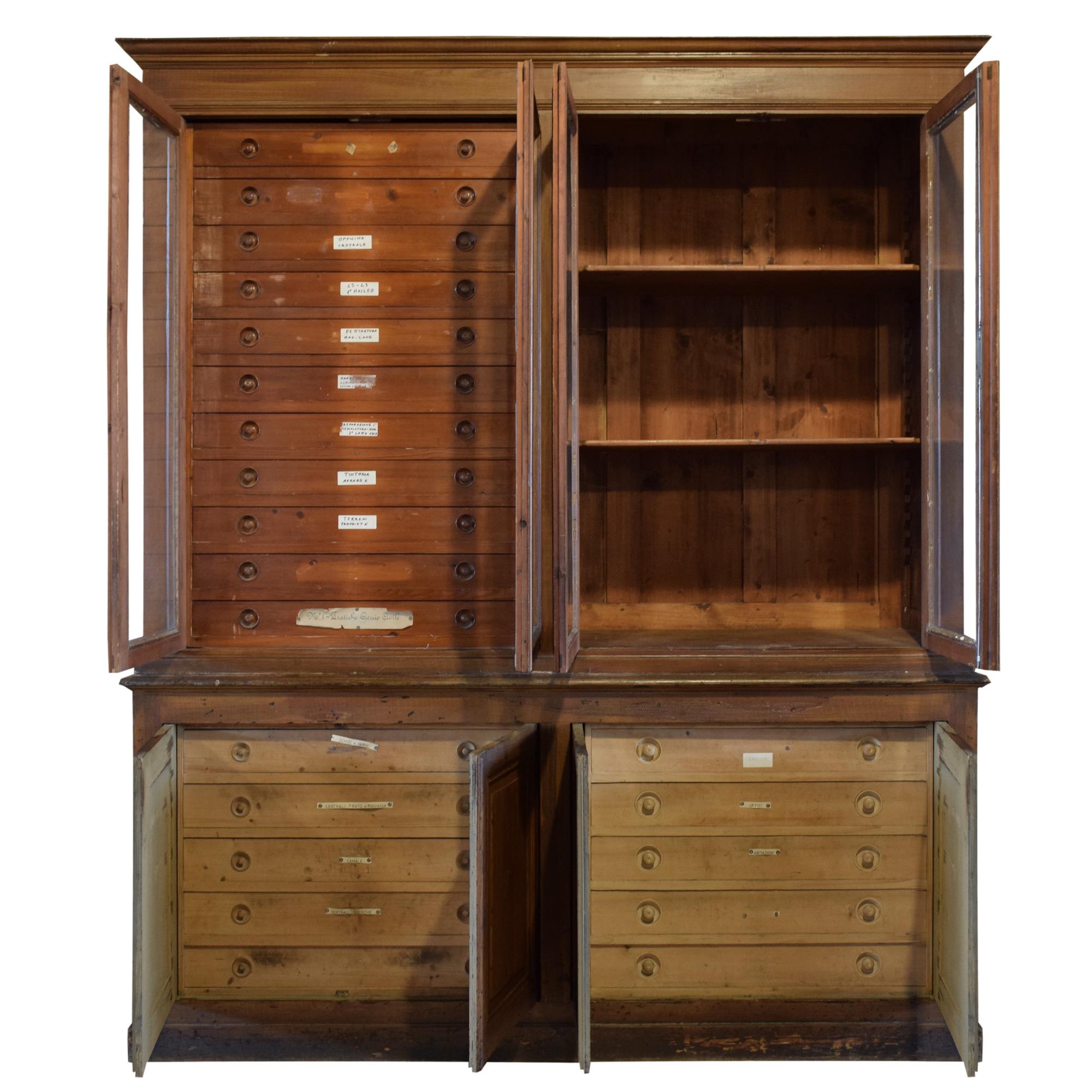 A Specimen Cabinet 89" W x 25" D x 104.5" H — Italy, Circa 1900