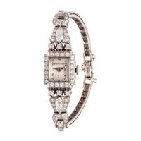 HAMILTON, PLATINUM, WHITE GOLD AND DIAMOND WRISTWATCH