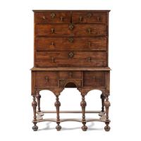 A William and Mary Maple and Pine High Chest of Drawers