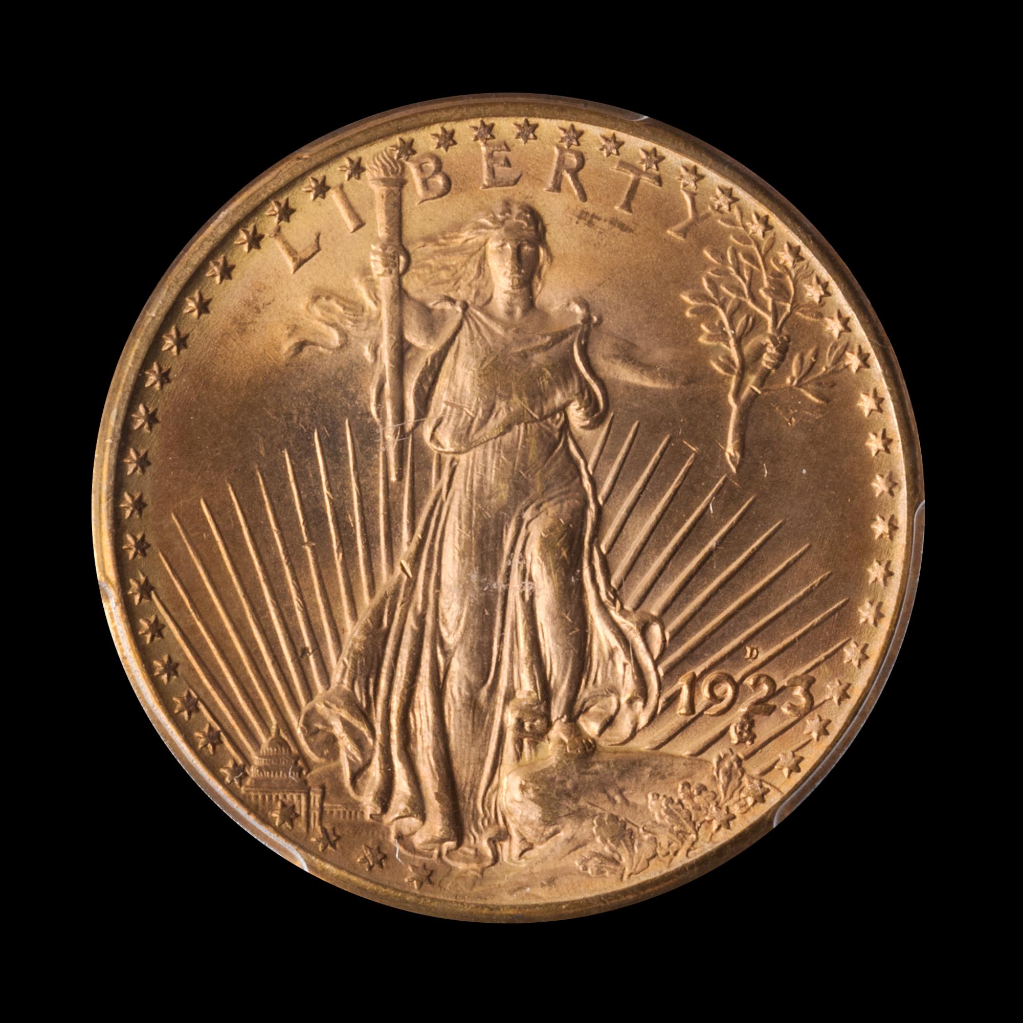 A United States 1923-D St. Gaudens $20 Gold Coin