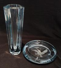 Two Pieces of Crystal Height of tallest 12 1/8 inches.