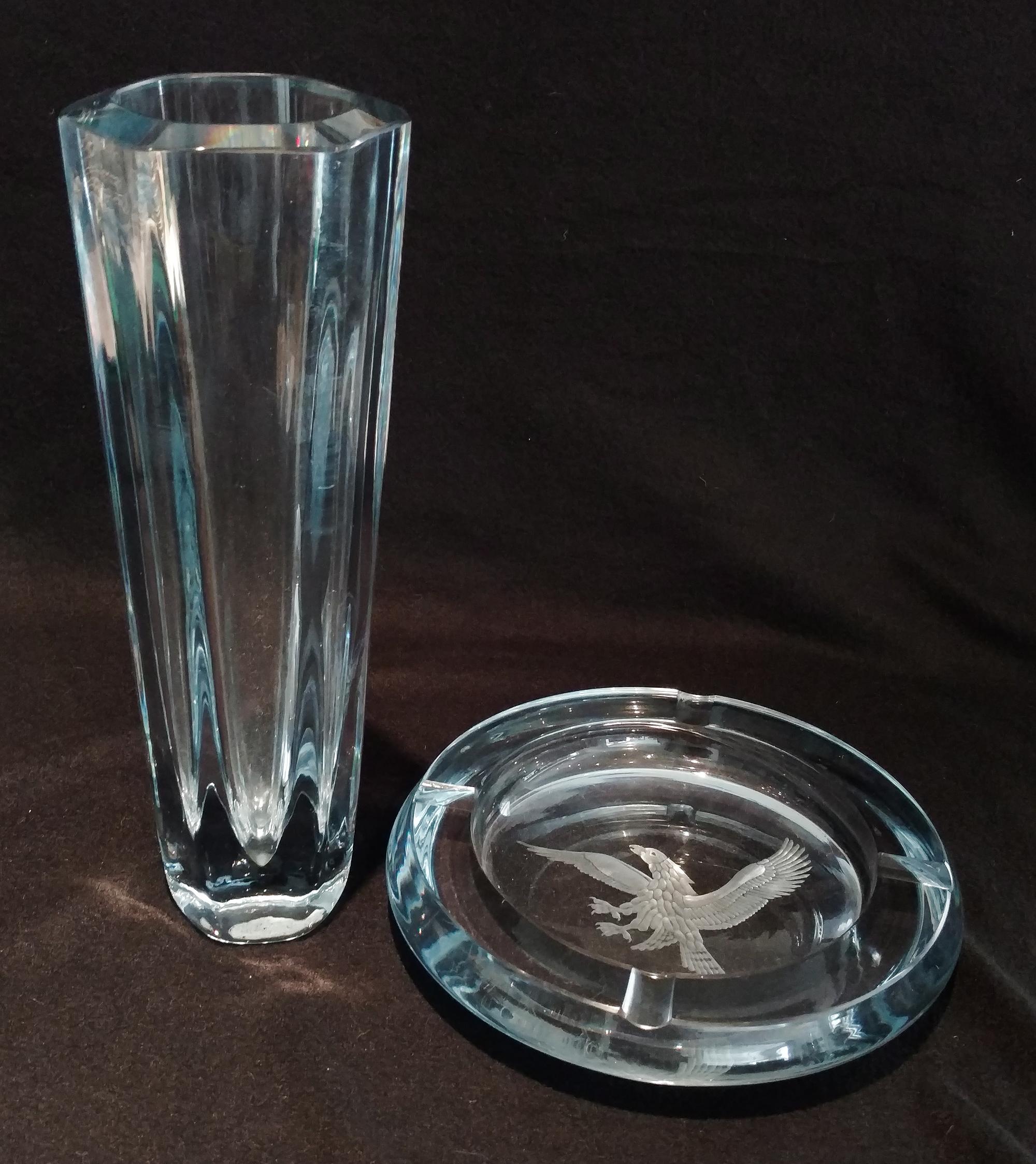 Two Pieces of Crystal Height of tallest 12 1/8 inches.