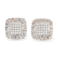 ROCK CRYSTAL AND DIAMOND EARCLIPS
