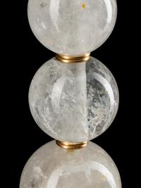 A Pair of Art Moderne Style Rock Crystal Lamps on Malachite Bases