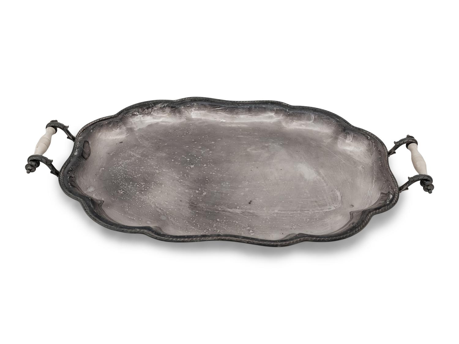 A Group of English Five Silver-Plate Serving Pieces