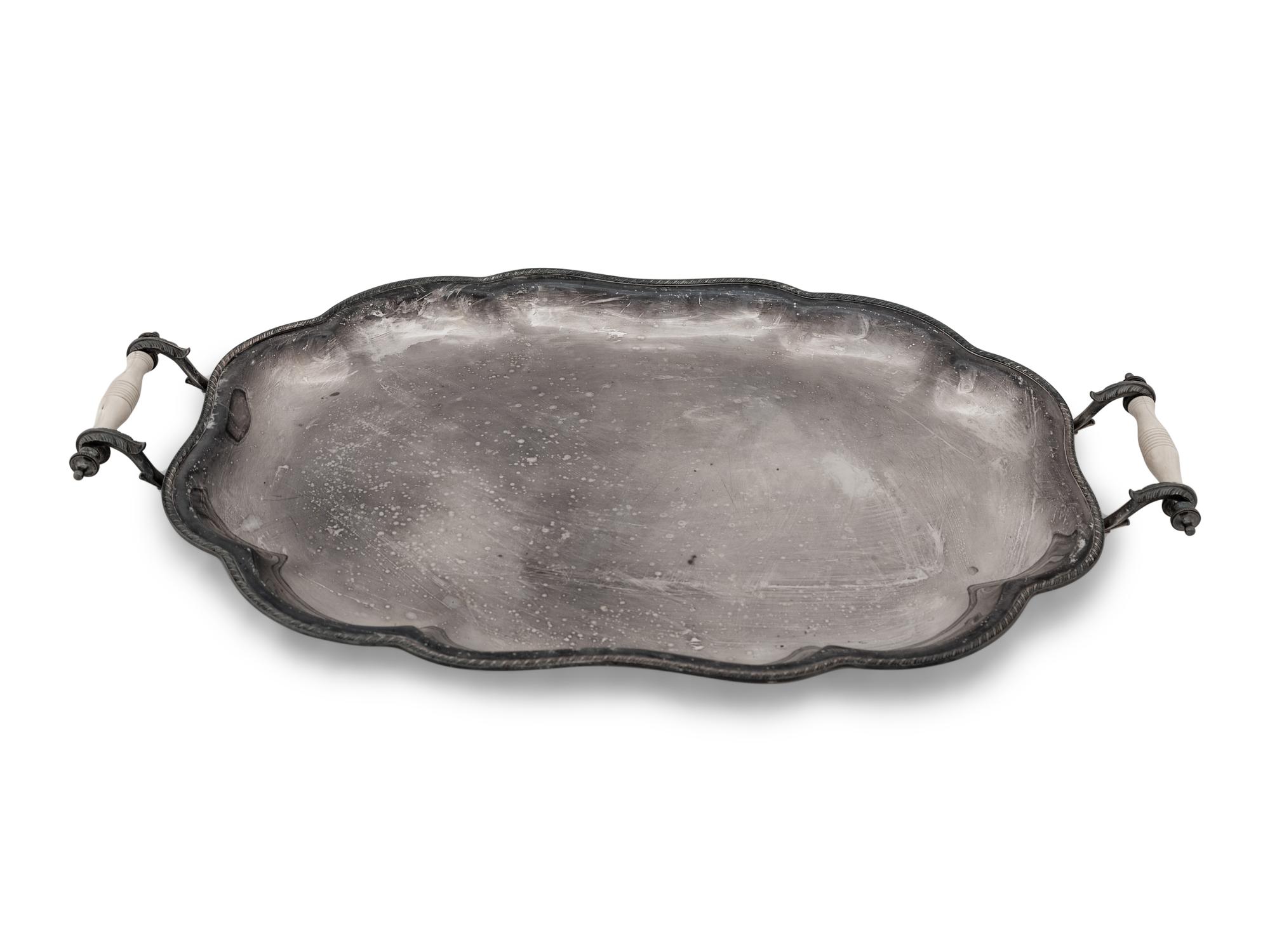 A Group of English Five Silver-Plate Serving Pieces