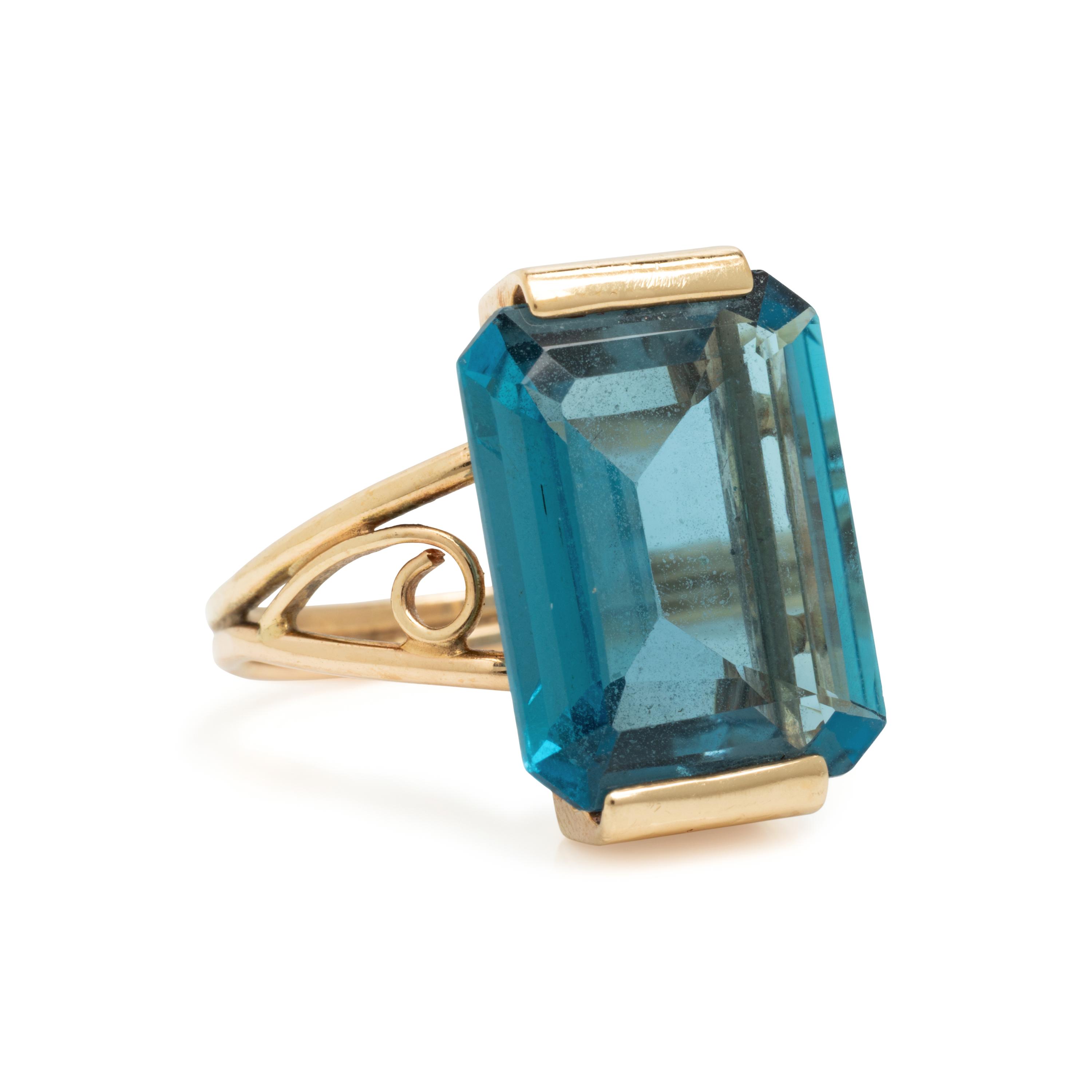 Blue Topaz Ring and Cultured Pearl Ring