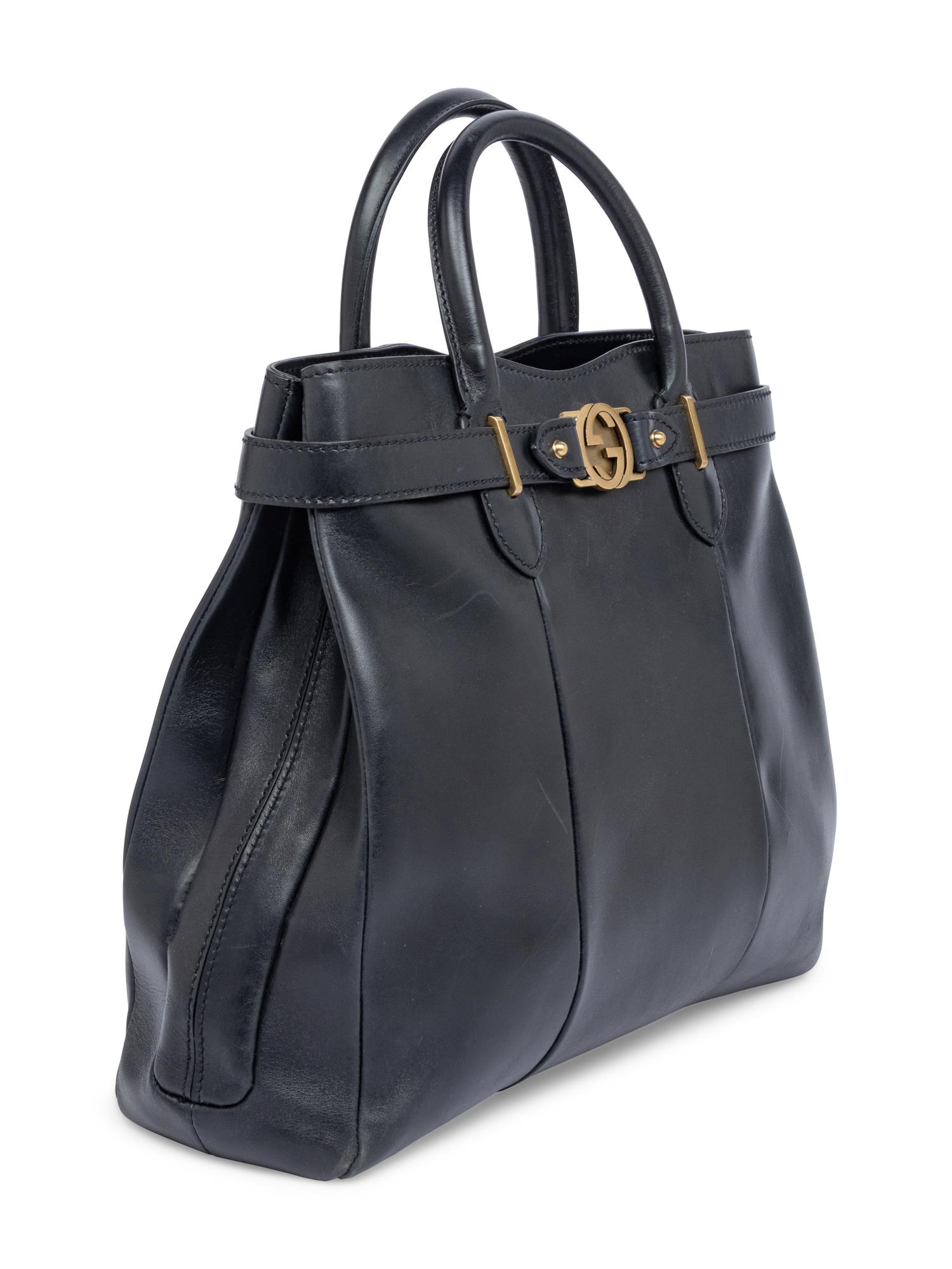 Gucci, Black Leather Tote