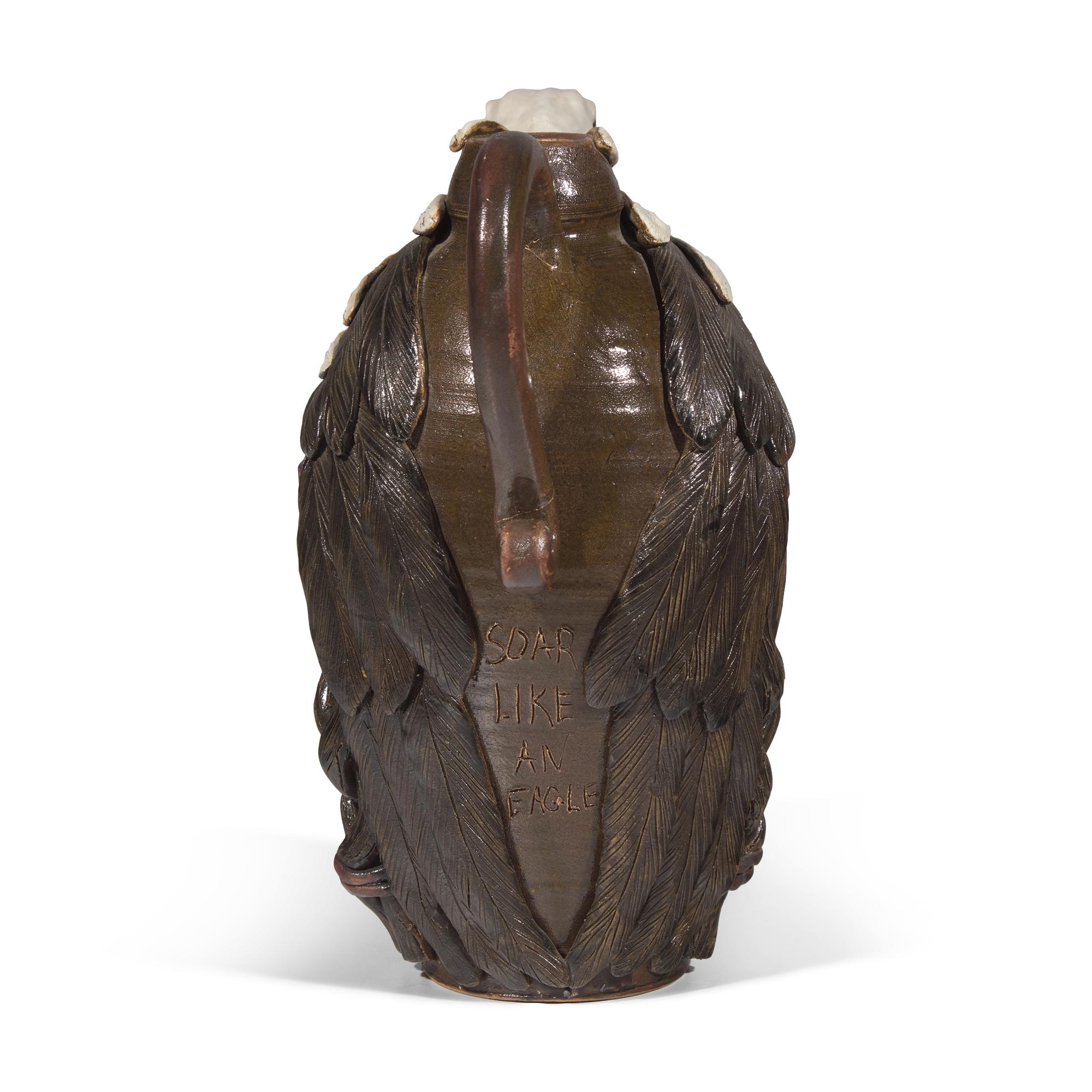 Lin Craven (1946-2011), A Glazed Earthenware Face Jug: Soar Like an Eagle