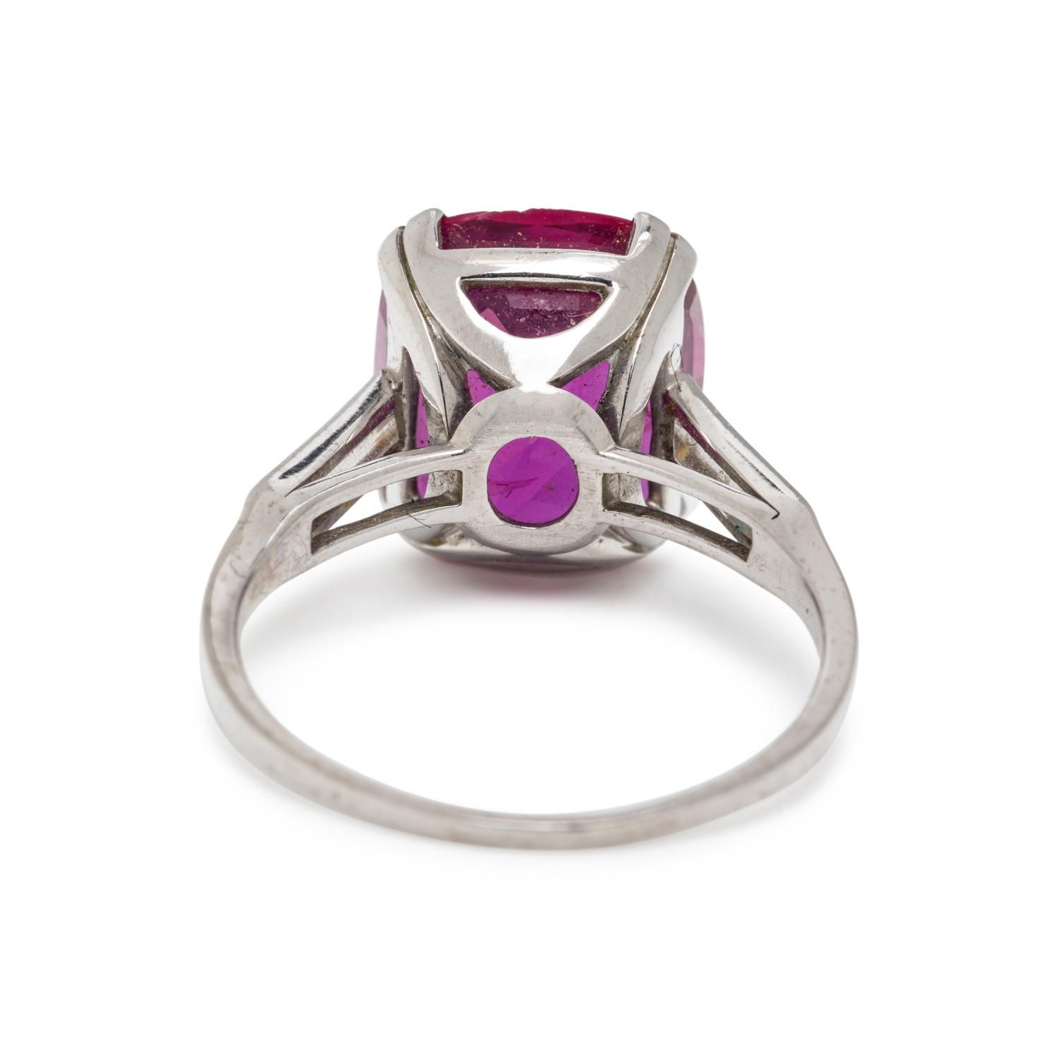 SPAULDING-GORHAM, UNHEATED BURMESE RUBY AND DIAMOND RING