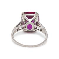 SPAULDING-GORHAM, UNHEATED BURMESE RUBY AND DIAMOND RING