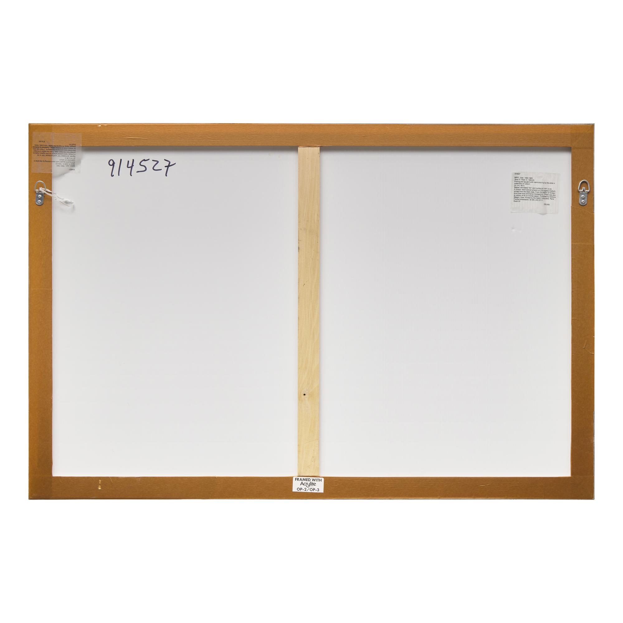 Joan Miró (Spanish, 1893-1983) — Plate IV from Série III, 1952-53