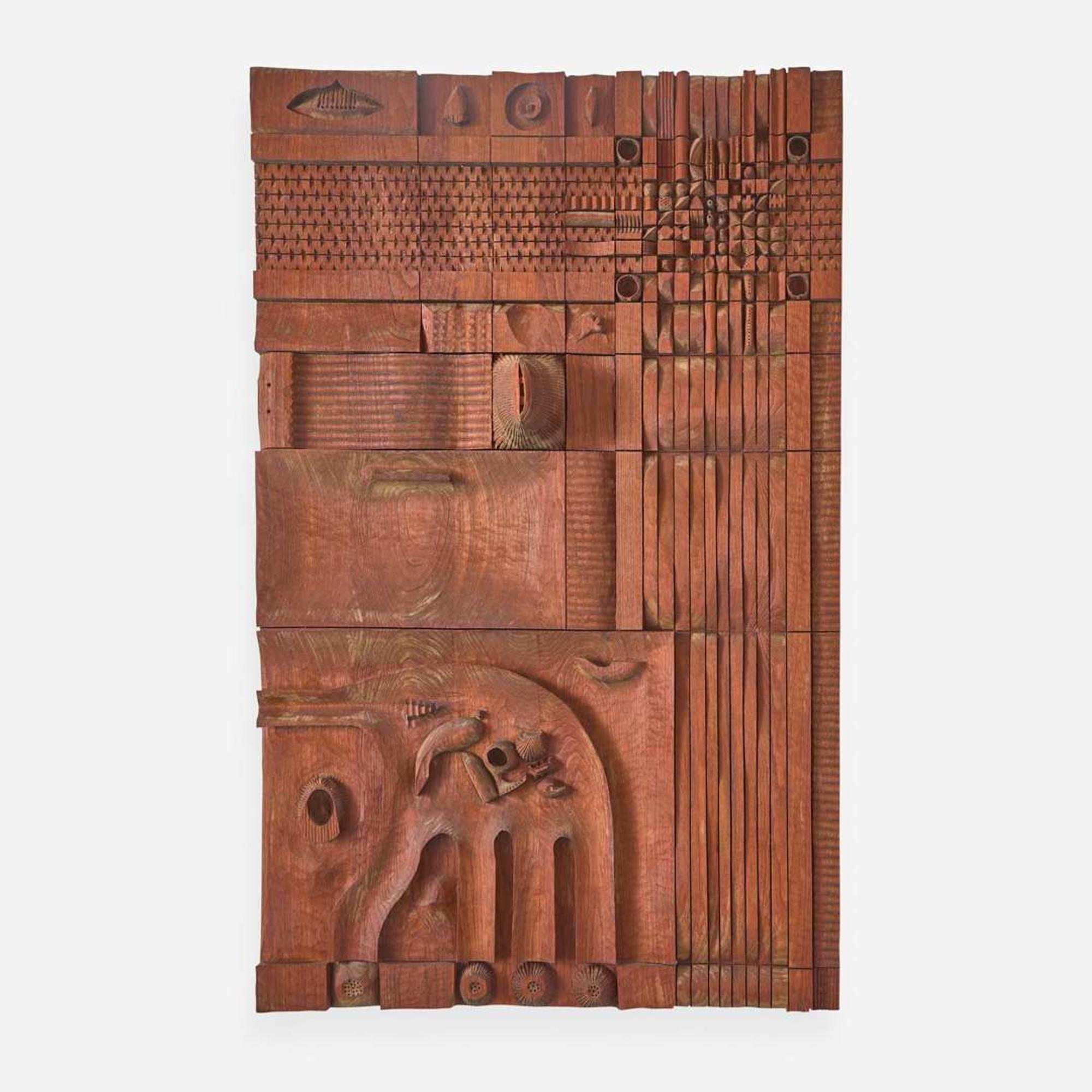 Leroy Setziol (American, 1915-2005) Untitled Wood Panel, USA, circa 1970s