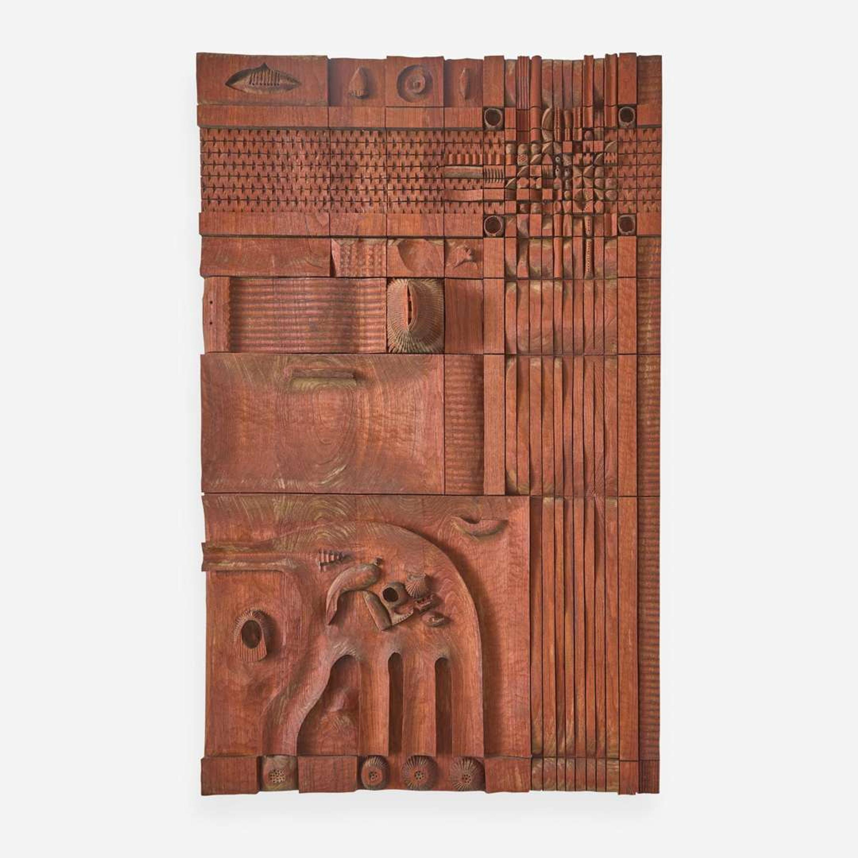 Leroy Setziol (American, 1915-2005) Untitled Wood Panel, USA, circa 1970s