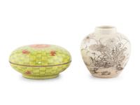 Two Chinese Porcelain Scholar's Objects
