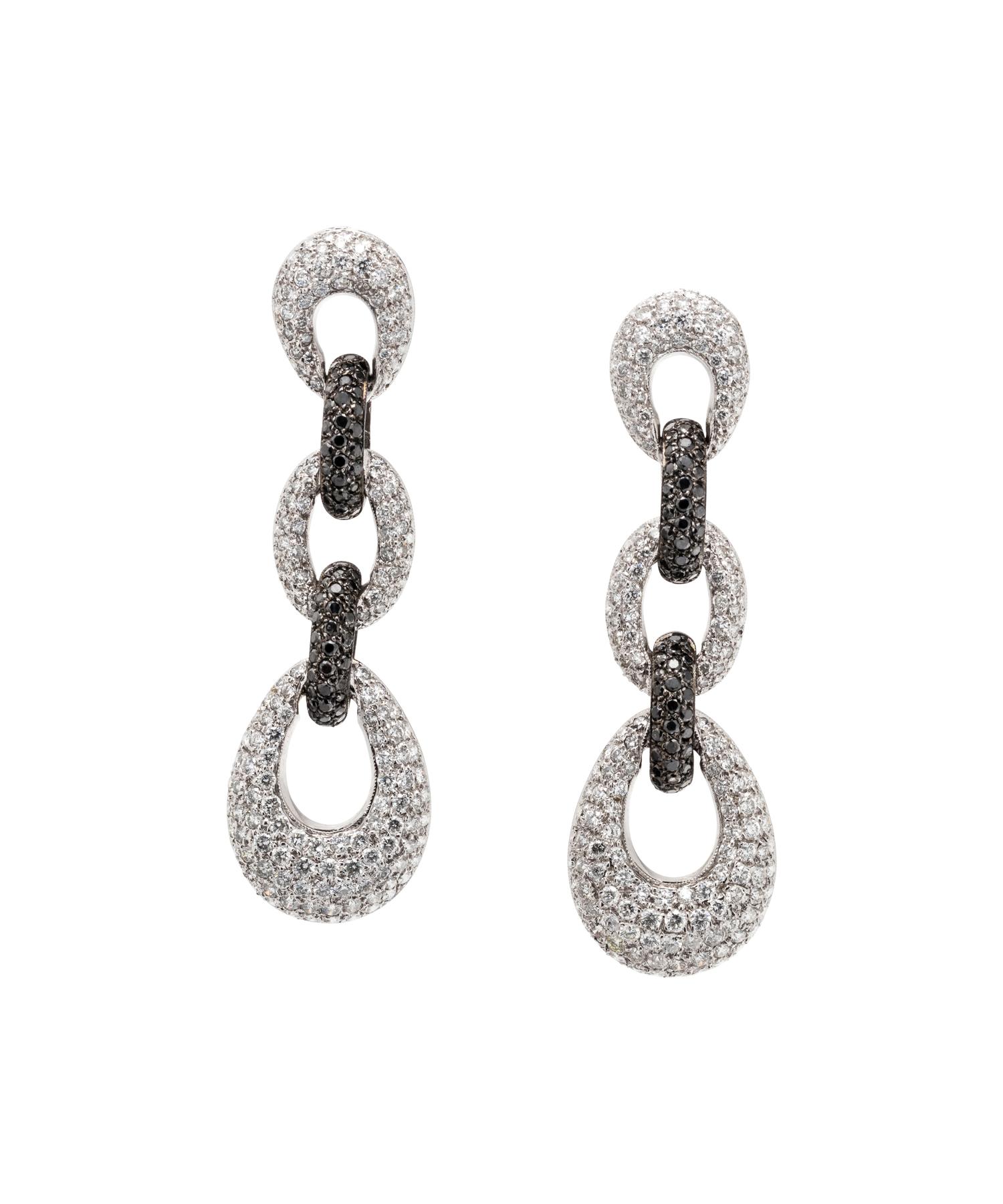 DIAMOND AND BLACK DIAMOND EARRINGS