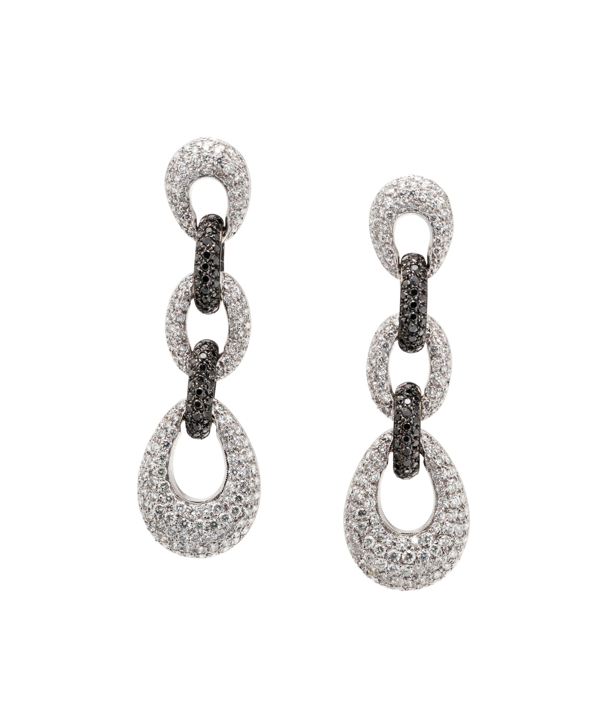 DIAMOND AND BLACK DIAMOND EARRINGS