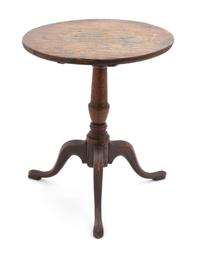 A George II Style Oak Miniature Tilt-Top Table Height 14 1/8 x diameter 12 inches. — 19TH CENTURY