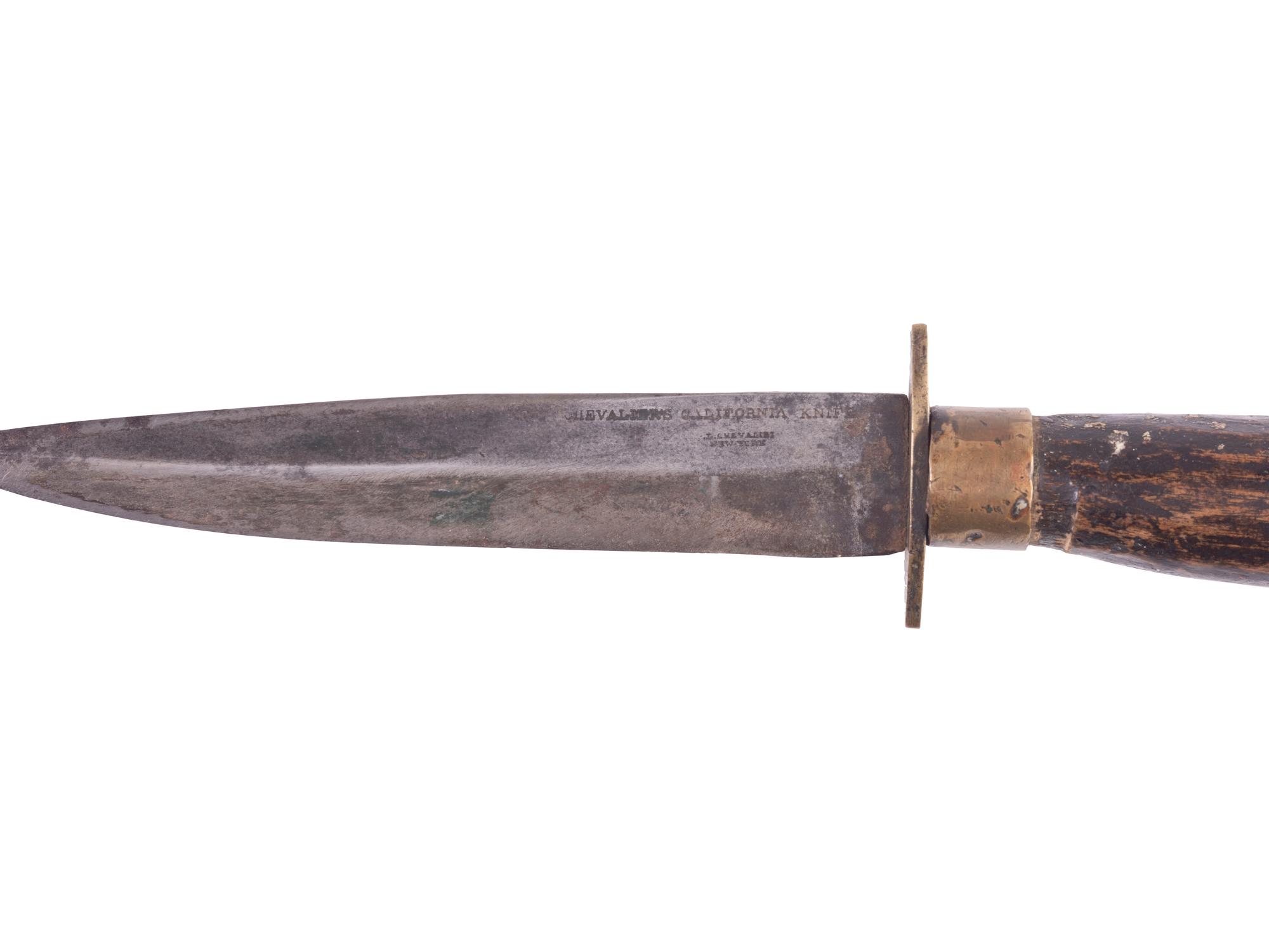 Civil War J.D. Chevalier California Bowie knife and sheath.