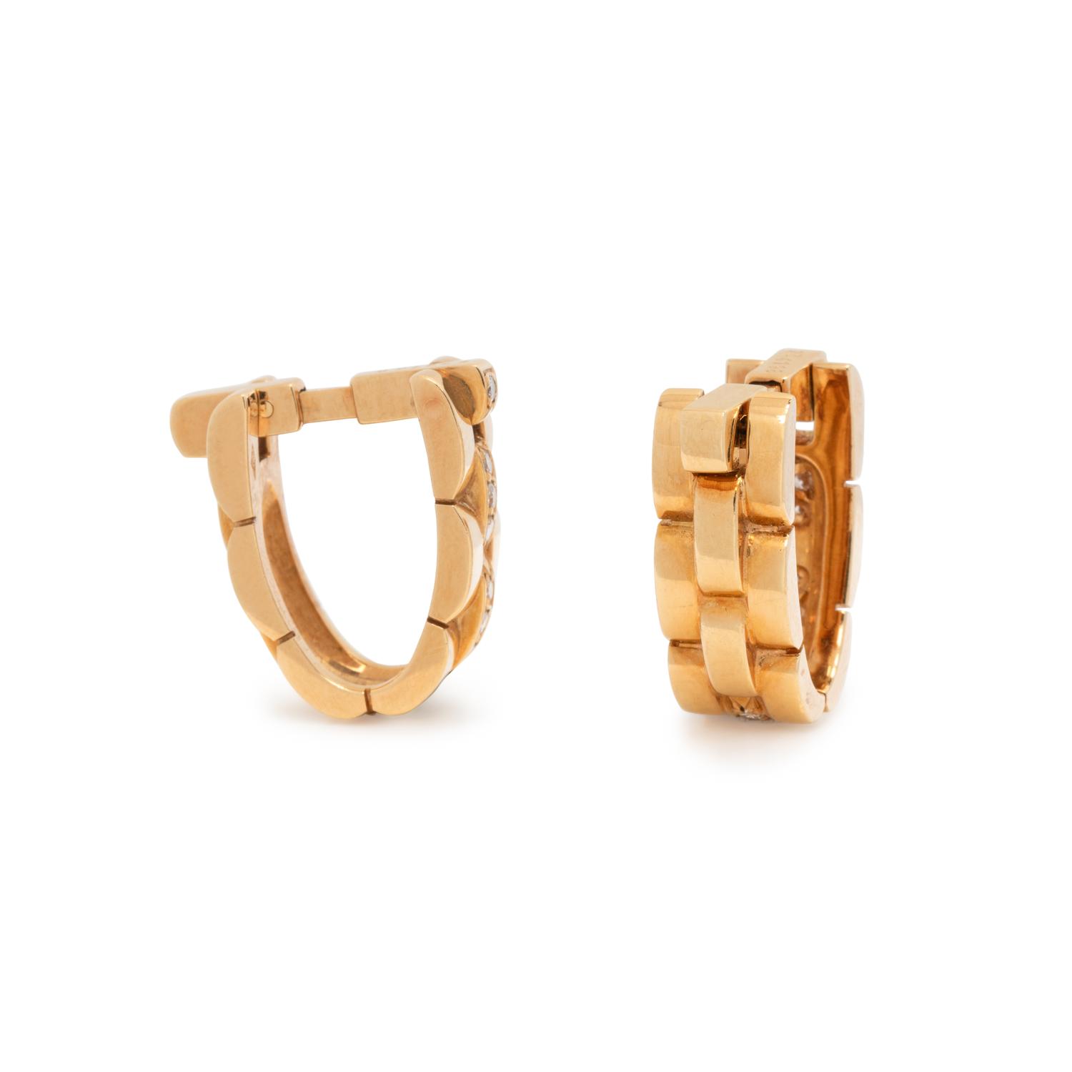 CARTIER, YELLOW GOLD AND DIAMOND 'MAILLON PANTHÈRE' CUFFLINKS