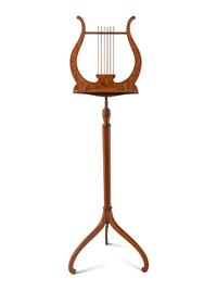 A George III Satinwood and Marquetry Lyre-Form Adjustable Music Stand
