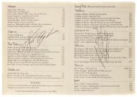 A 1988 Michael Jordan, Mike Tyson, Walter Payton, Richard Dent and Don King Signed Lino's Ristorante Dinner Menu (Beckett LOA),